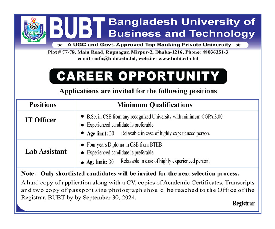 Bangladesh University of Business and Technology (BUBT)