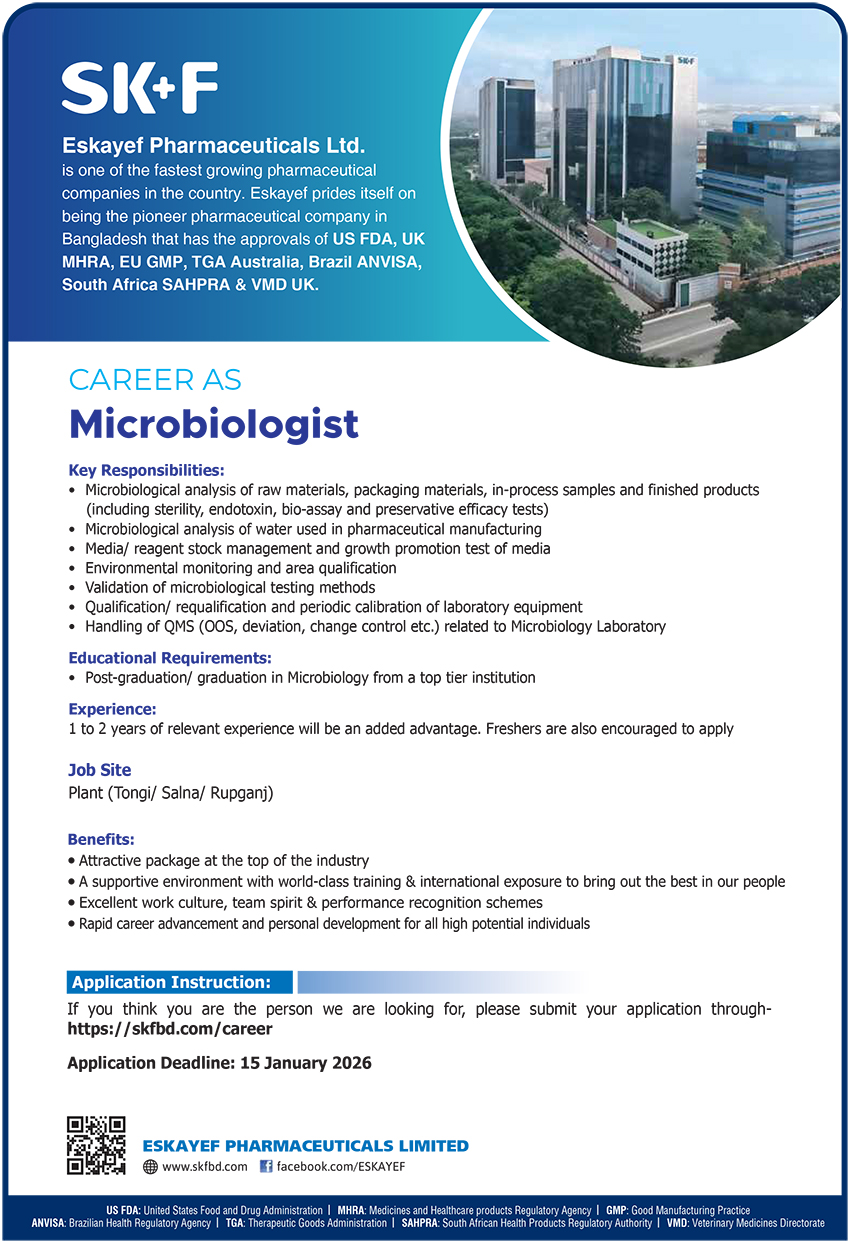 Eskayef Pharmaceuticals Job Circular 2026