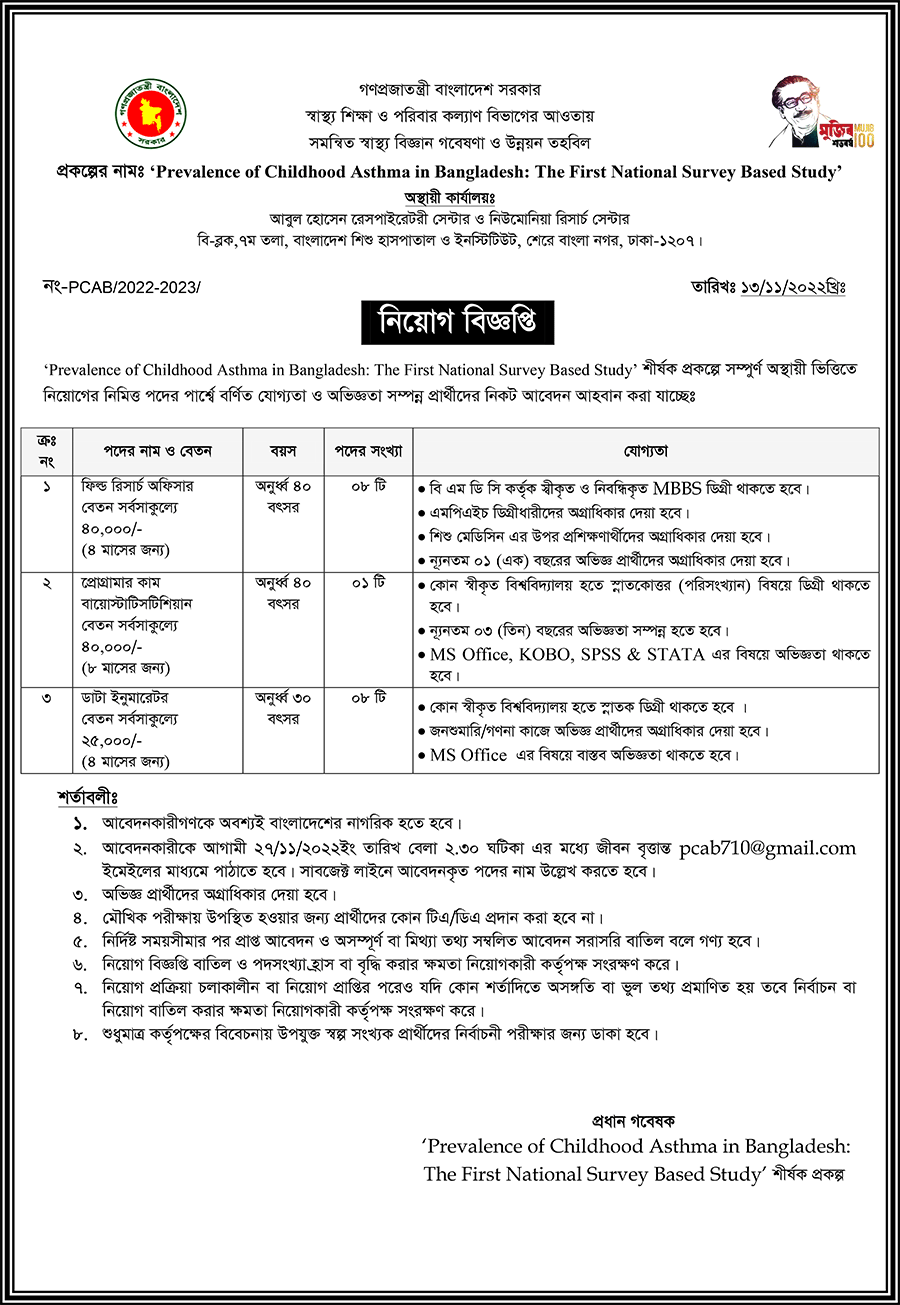 Prevalence of Childhood Asthma in Bangladesh
