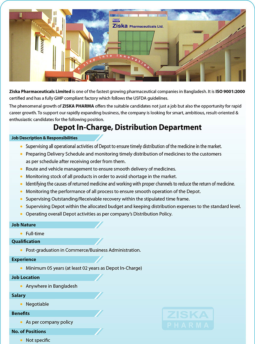 Ziska Depot In-Charge Job Description